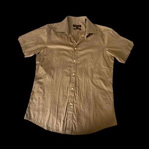 Ben Sherman Signature Tan Casual Button Down Short sleeve Shirt Size Large